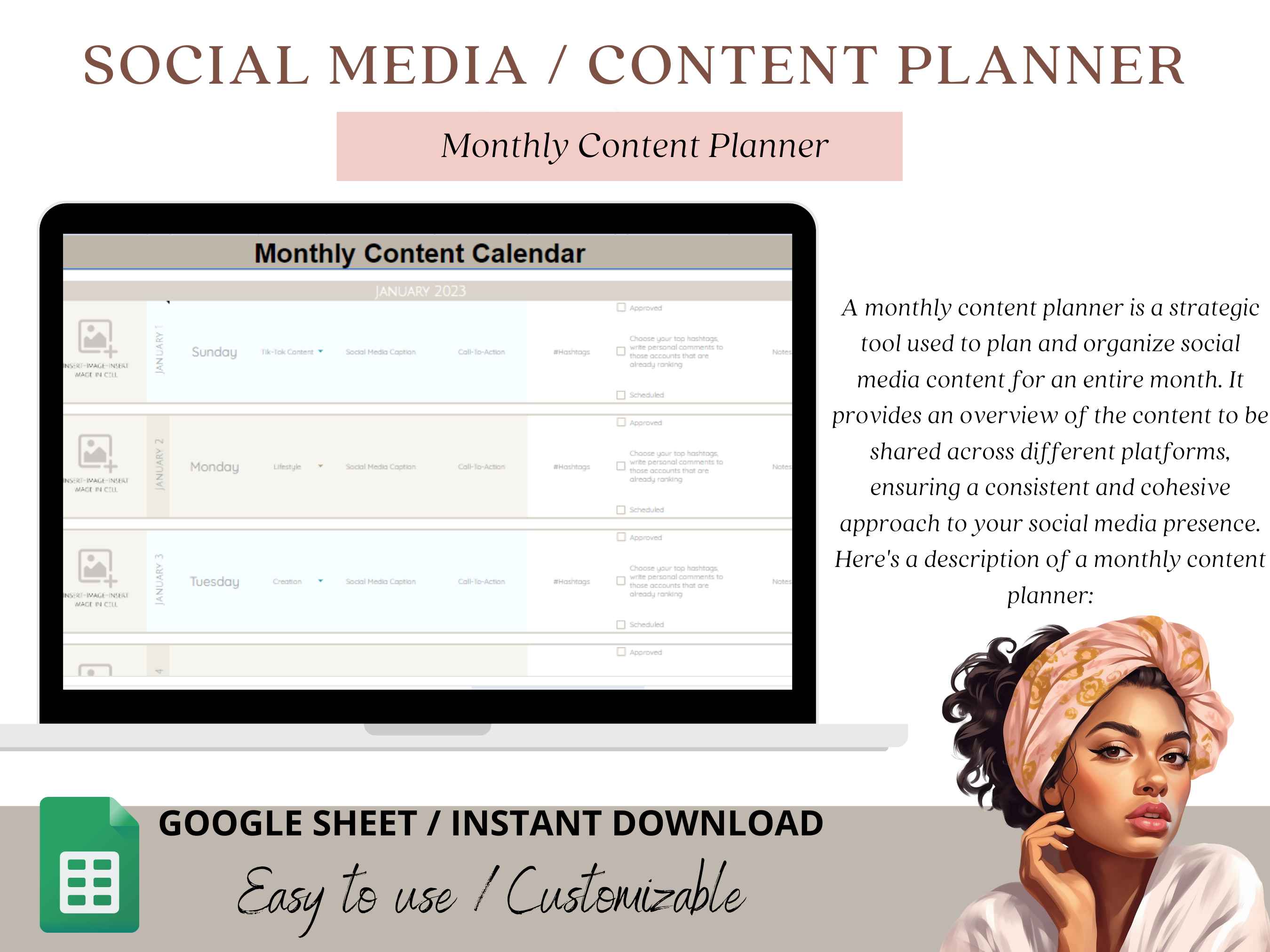 Social Media Planner Excel Spreadsheet